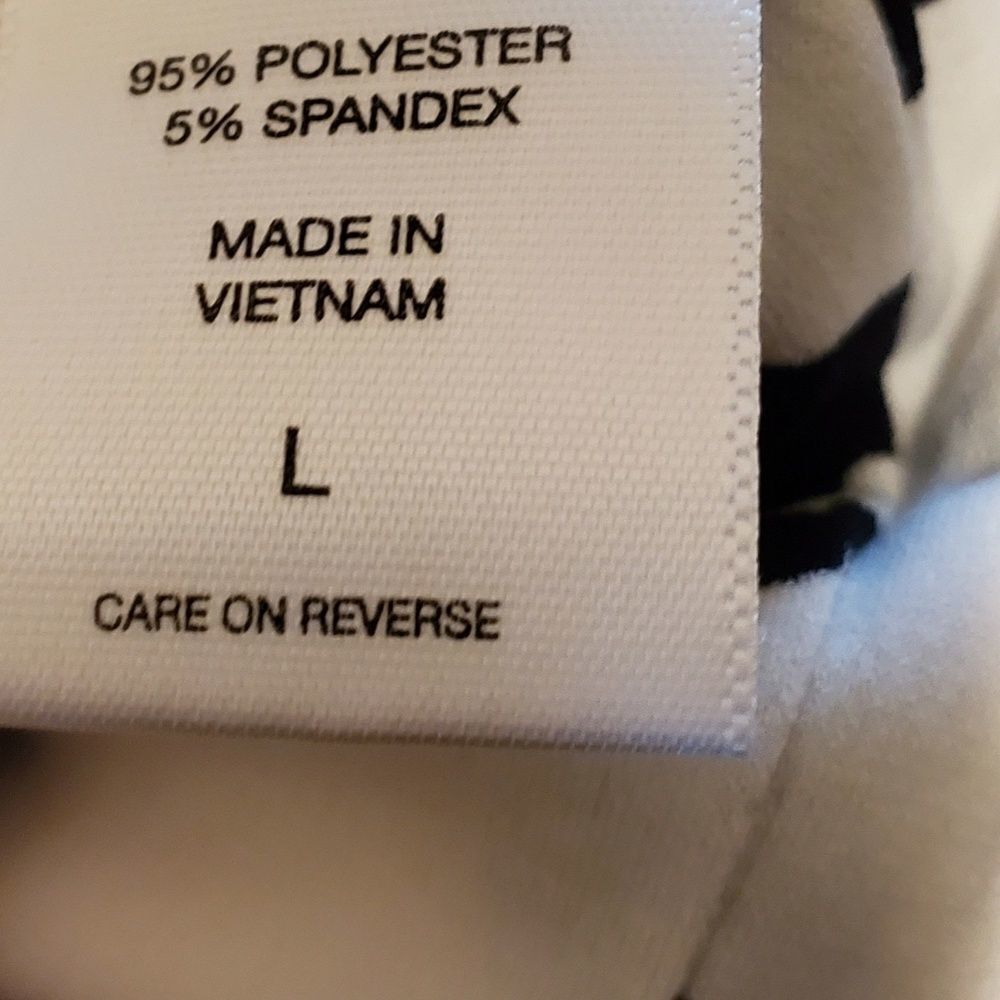 New York & Company black & white faux wrap dress - Picture 3 of 8